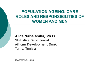 POPULATION AGEING: CARE ROLES AND RESPONSIBILITIES OF