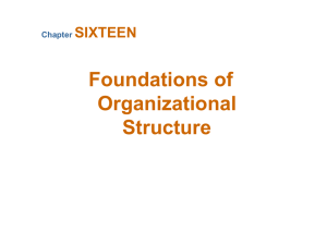 Foundations of Organizational Structure Chapter SIXTEEN