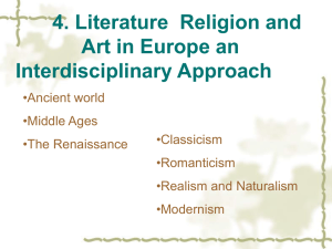 4. Literature Religion and Art in Europe an Interdisciplinary