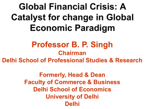 Global Financial Crisis - School of Management Sciences, Varanasi