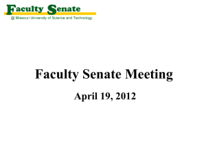 Slides - Faculty Senate - Missouri University of Science and