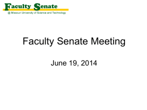 Faculty Senate Meeting August 11, 2011