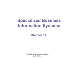 Specialized Business Information Systems: AI, ES, VR, and Other