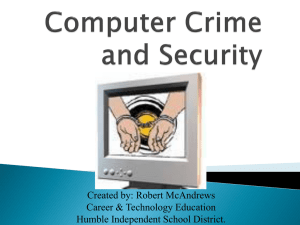 Computer Crime and Security PowerPoint