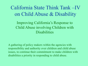California State Think Tank –IV on Child Abuse & Disability
