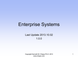 Enterprise Systems - Kenneth M. Chipps Ph.D. Web Site Home Page