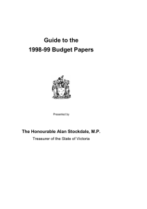 Guide to the Budget Papers - Department of Treasury and Finance