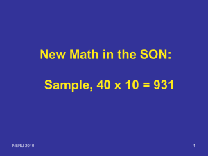 New Math in the SON Presentation