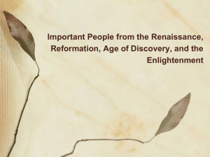 Important People from the Renaissance, Reformation, Age of