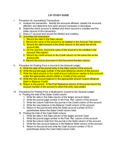 2.01 STUDY GUIDE Procedure for Journalizing Transactions