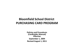 BSD Purchasing Card Program Rev.08.01.11