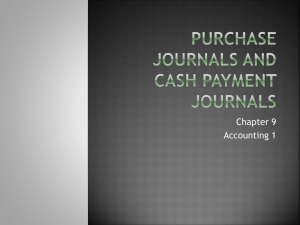 The Cash Payments Journal