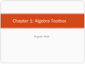 Chapter 1: Algebra Toolbox - Mount Gilead School District