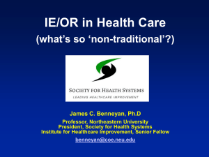 IE/OR in Health Care - Institute of Industrial Engineers