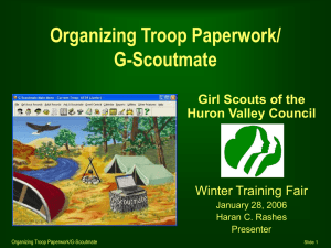 Organizing Troop Paperwork/ G