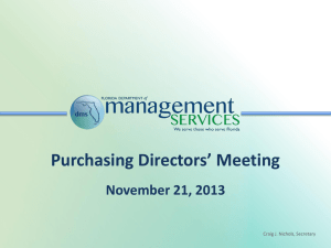 Purchasing Directors' Meeting - Department of Management Services