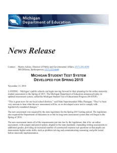 MDE News Release - Michigan Association of Colleges for Teacher