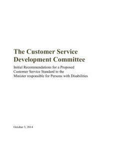 The Customer Service Standard Development Committee's