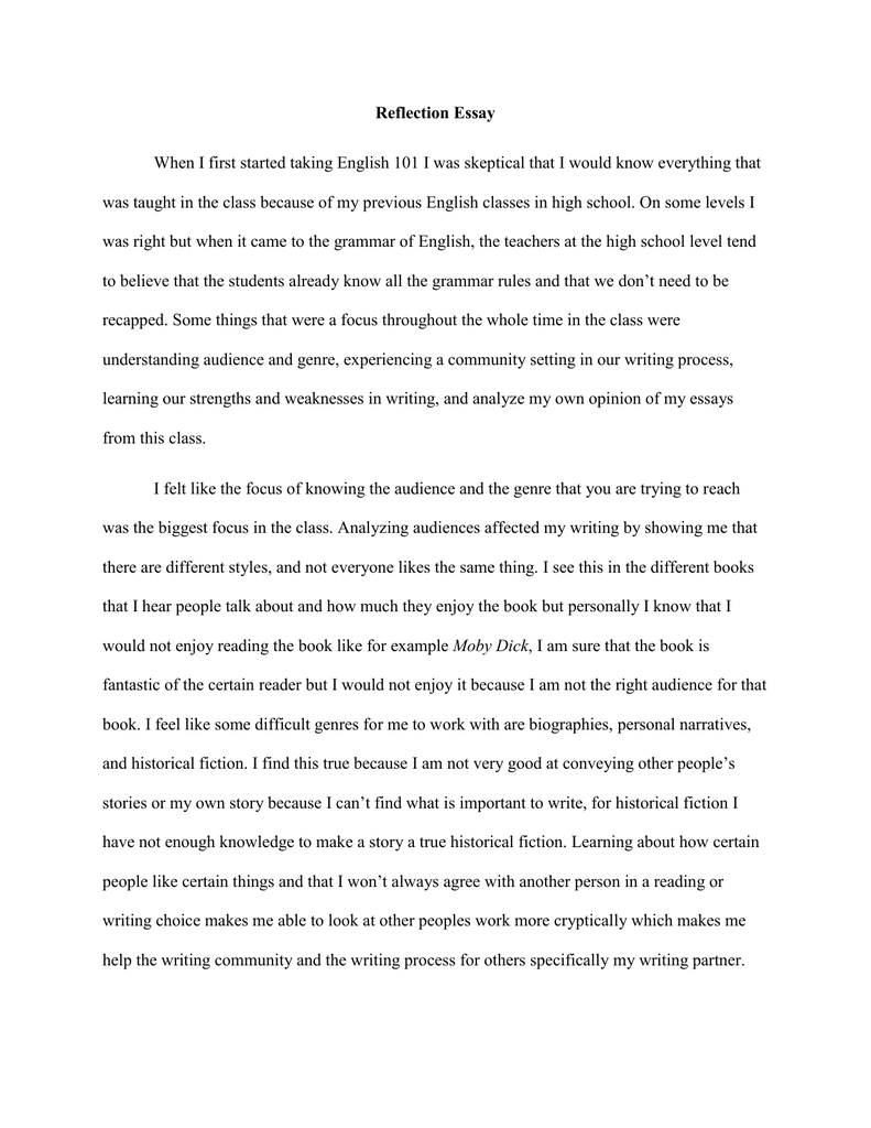 Eng 15 reflection essay