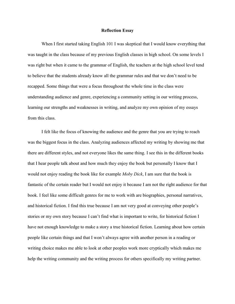 Eng 19 reflection essay