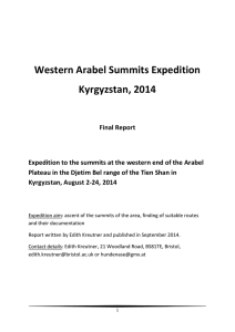 Western Arabel Summits Expedition Kyrgyzstan, 2014 Final Report