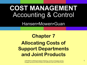 Costs to allocate
