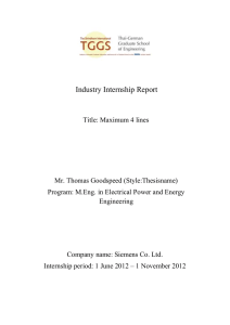 Internship report template - The Sirindhorn International Thai