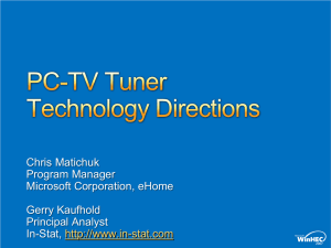 CLN-T355 PC-TV Tuner Technology Directions