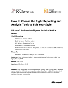 How to Choose the Right Reporting and Analysis Tools to Suit Your