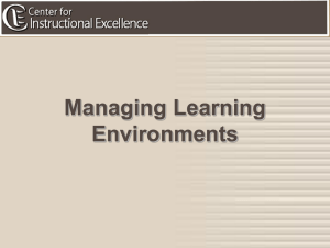 Managing Learning Environments