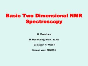 Basic One-and Two Dimensional NMR Spectroscopy