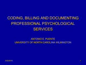 CPT: Coding, Documentation & Billing for Psychological Services