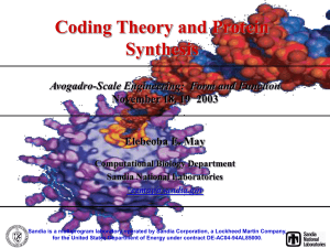 Coding Theory and Protein Synthesis