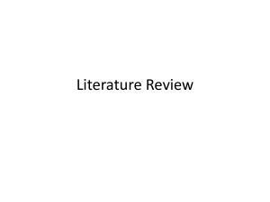 Introduction to the literature review