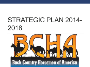BCHA Strategic Plan 2014-2018 - Back Country Horsemen of America