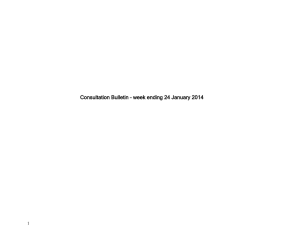 Consultations Bulletin * week ending 7th March 2008: