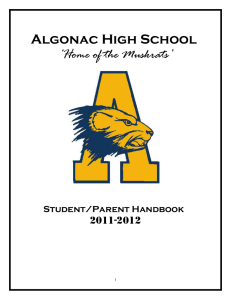 Student/Parent Handbook - Algonac Community Schools
