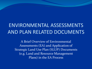 and of Environmental Assessment (EA)