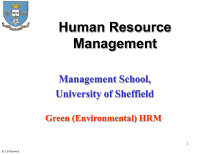 Green (Environmental) Human Resource Management