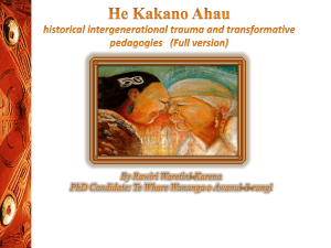 Maori experiences of historical trauma and Transformative pedagogies