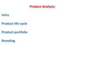 The product life cycle chart shows the progress of a product in terms