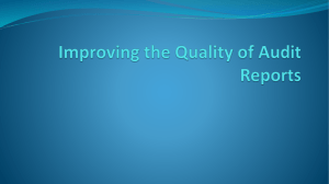 Improving the Quality of Audit Reports