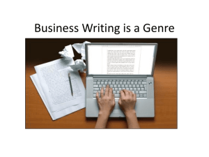 Business Writing is a Genre