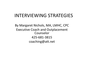 INTERVIEWING STRATEGIES