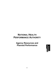 NATIONAL HEALTH PERFORMANCE AUTHORITY Agency