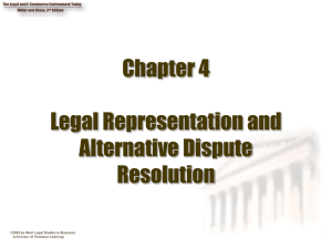 Legal Representation and ADR