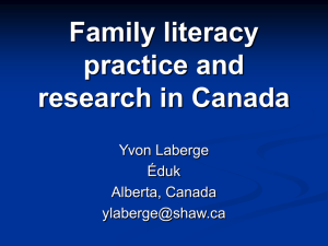 Presentation Laberge (Family literacy in Canada)