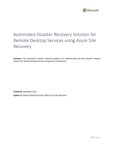 Remote Desktop Services DR Solution using ASR