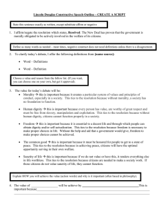 Lincoln Douglas Case Outline