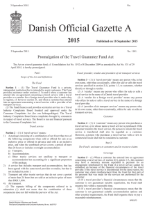 Promulgation of the Travel Guarantee Fund Act